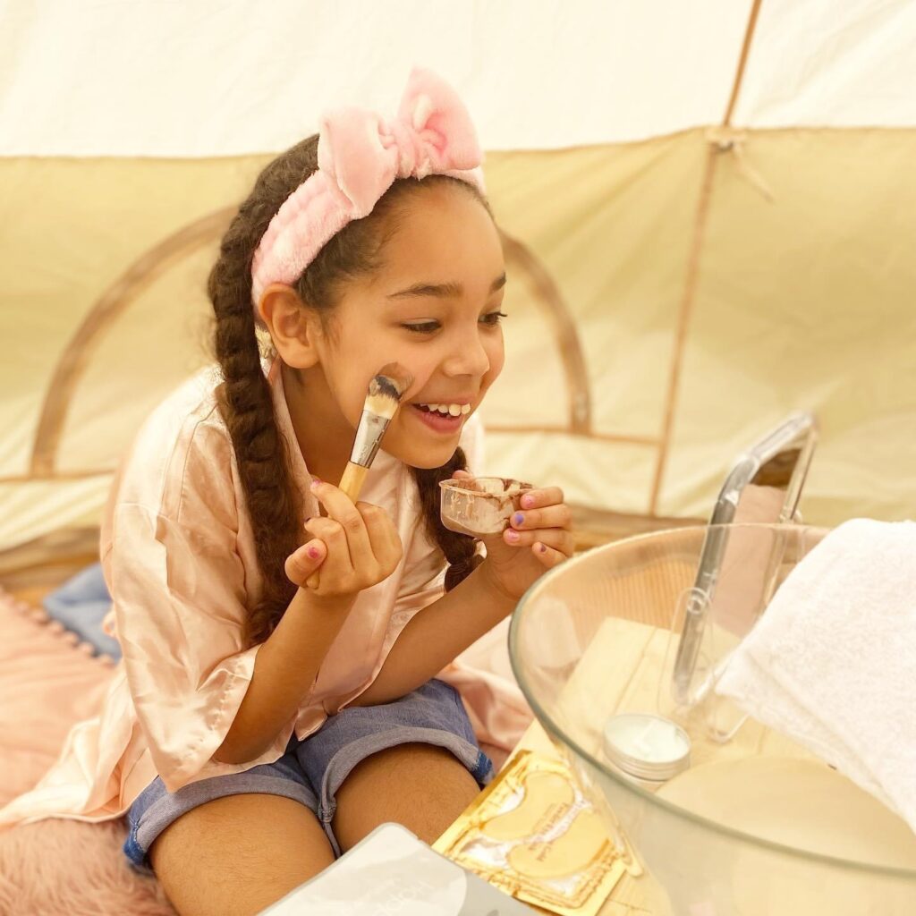 Young lady enjoying the pamper session